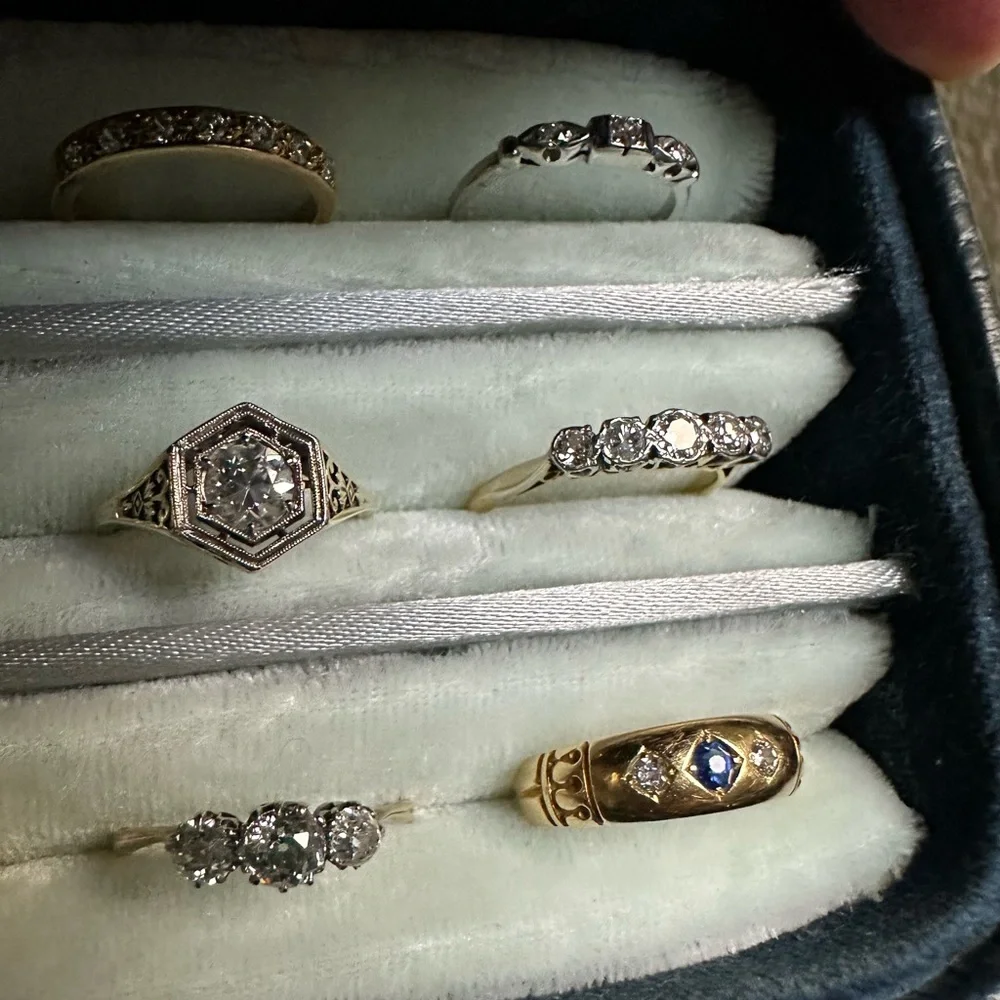 Antique 18K Gold Diamond Rings - Picture 11 of 11